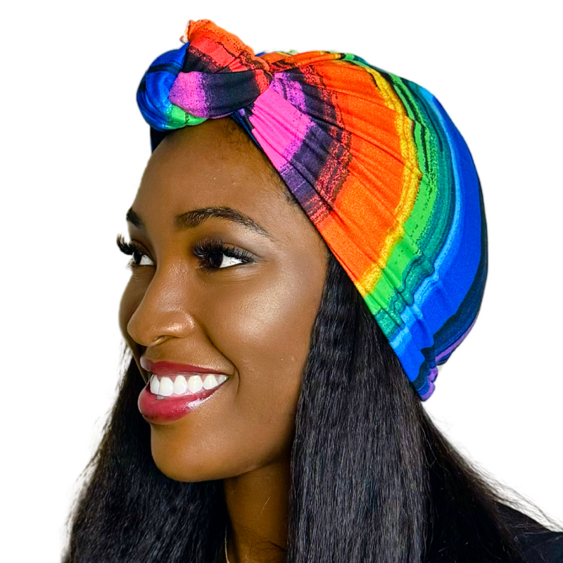 PRIDE Satin-Lined Pre-tied Headwrap