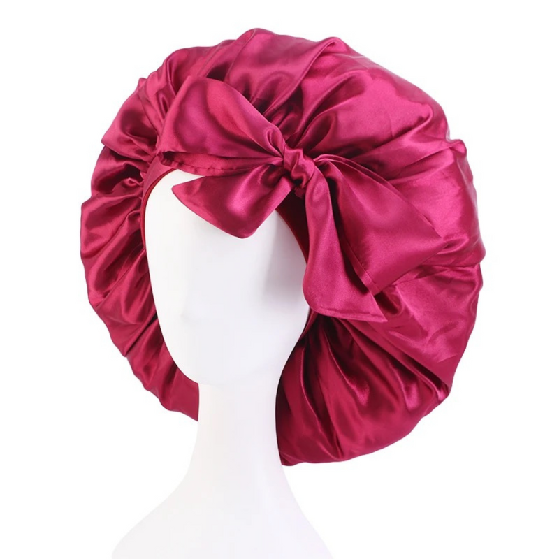 BOW Satin Sleep Bonnet WINE