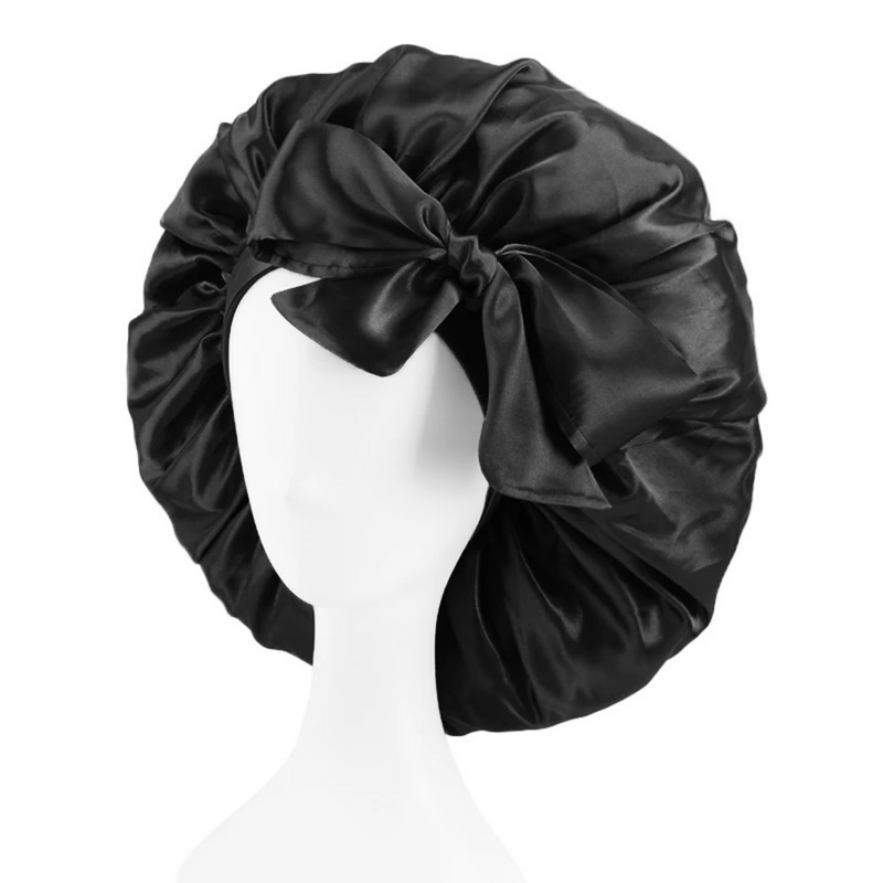 BOW Satin Sleep Bonnet ONYX