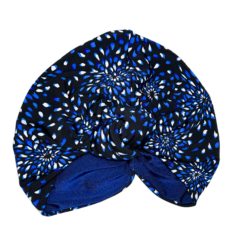 BLUES Satin-Lined Pre-tied Headwrap