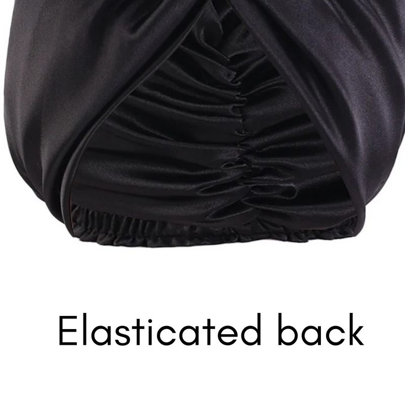 Satin Sleep Turban JET BLACK