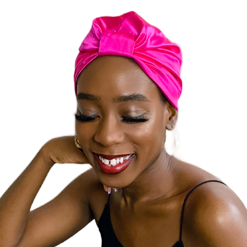 Satin Sleep Turban FUSCHIA