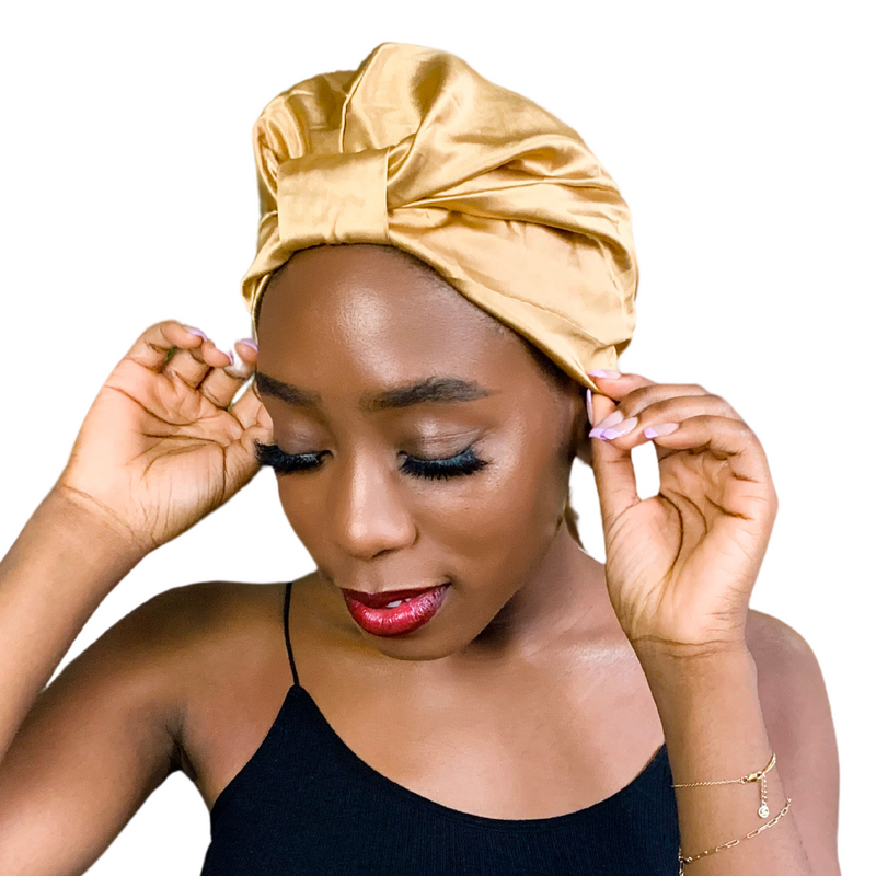 Satin Sleep Turban GOLD