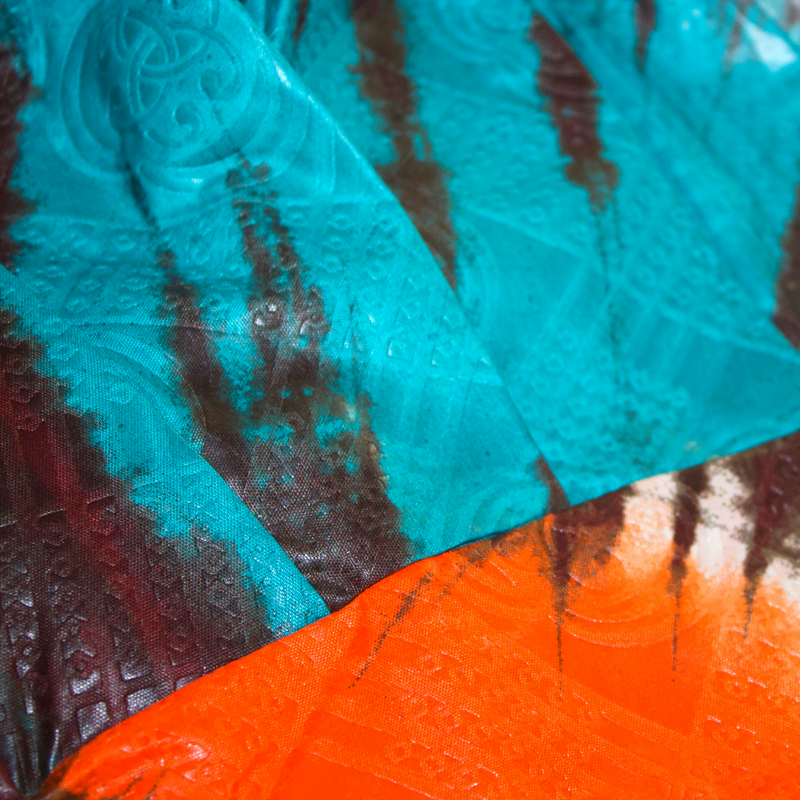 ORANGE TEAL Satin-lined Scrub Bonnet